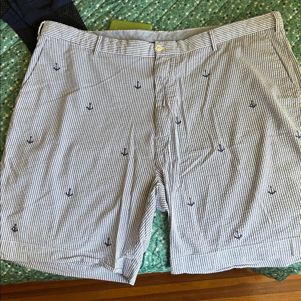Polo Ralph Lauren Stretch Classic Fit Big & Tall 48 Sailing Anchor Blue White